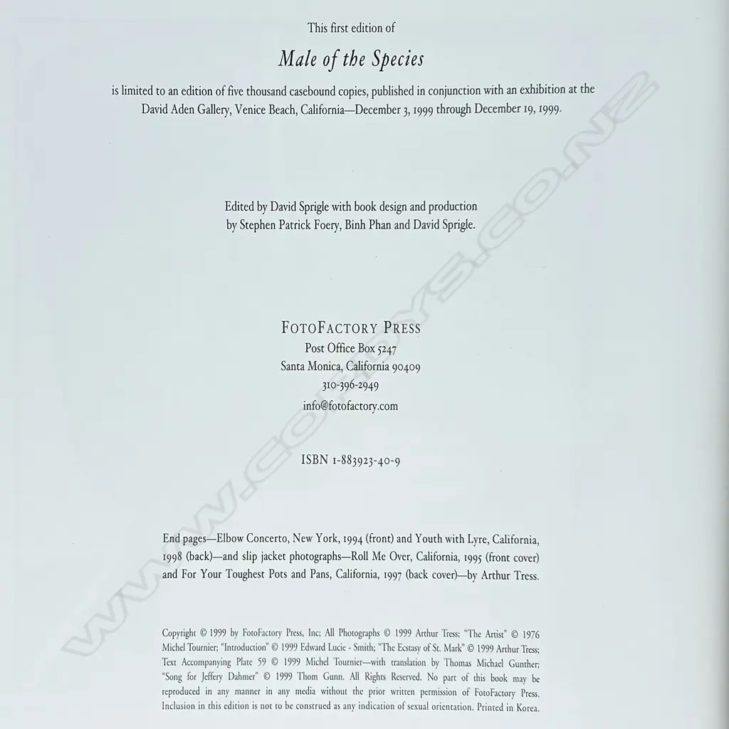 ARTHUR TRESS: MALE OF THE SPECIES Image 1++